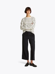 Tommy Hilfiger Black Low Waist Stretch Wide Leg Crop Trousers - Image 2 of 6