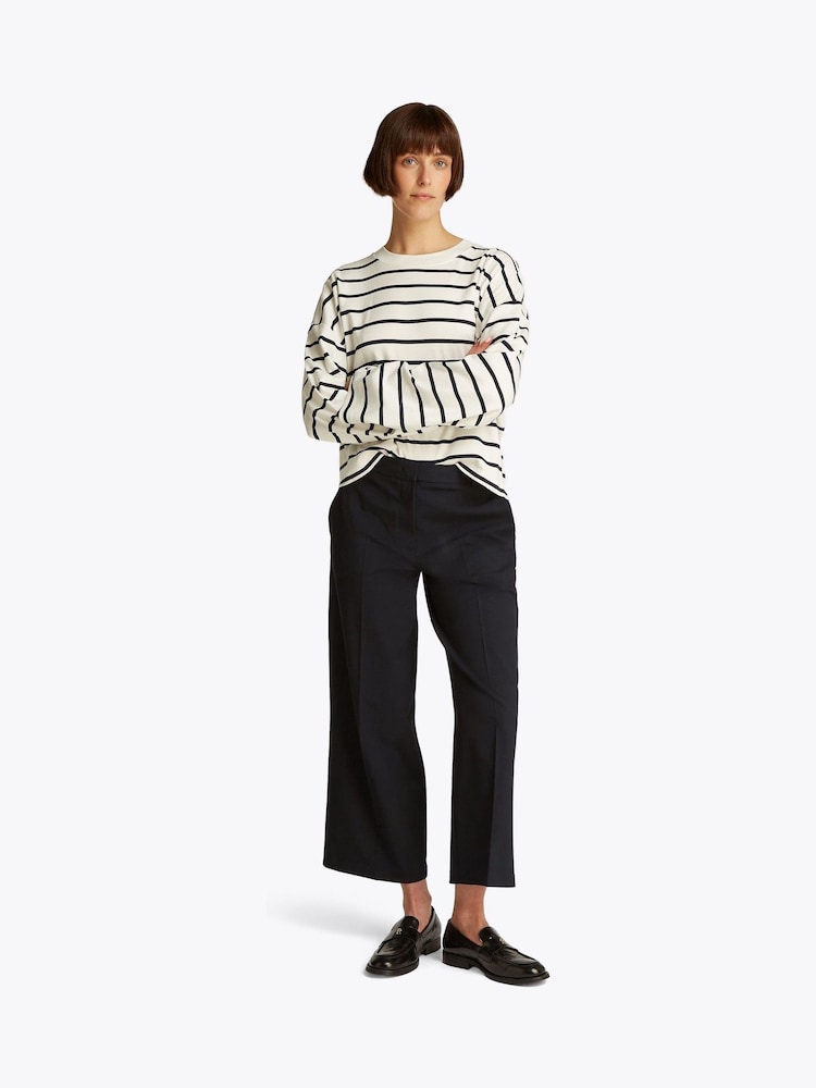 Tommy Hilfiger Black Low Waist Stretch Wide Leg Crop Trousers - Image 2 of 6