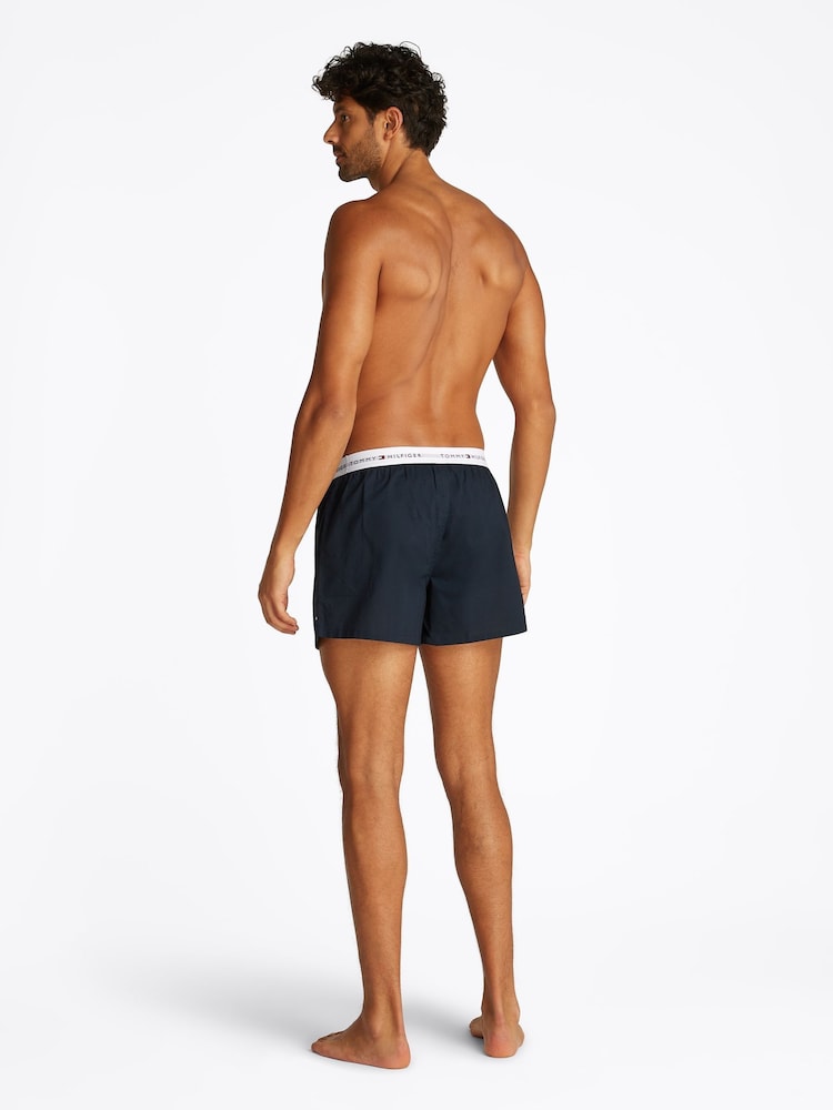 Tommy Hilfiger Blue Signature Essential 100% Cotton Boxers 2 Pack - Image 4 of 5