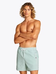Tommy Hilfiger Green Medium Length Stripe Drawstring Swim Trunks - Image 1 of 5