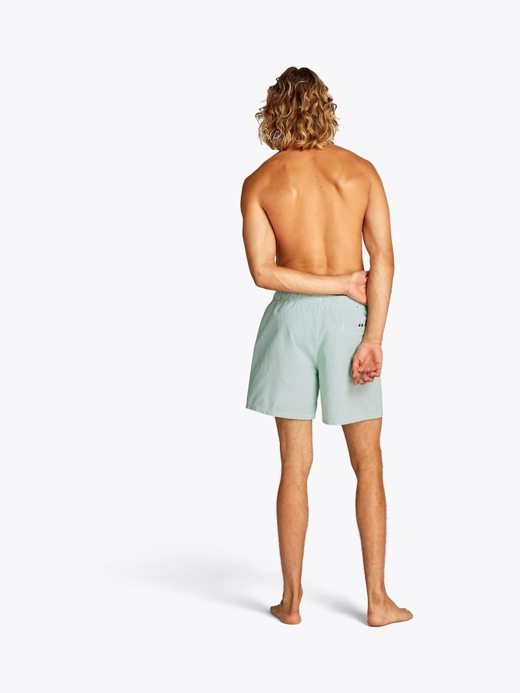 Tommy Hilfiger Green Medium Length Stripe Drawstring Swim Trunks - Image 2 of 5