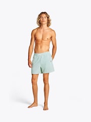 Tommy Hilfiger Green Medium Length Stripe Drawstring Swim Trunks - Image 3 of 5