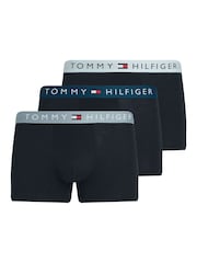 Tommy Hilfiger Blue Waistband Trunks 3 Pack - Image 1 of 5