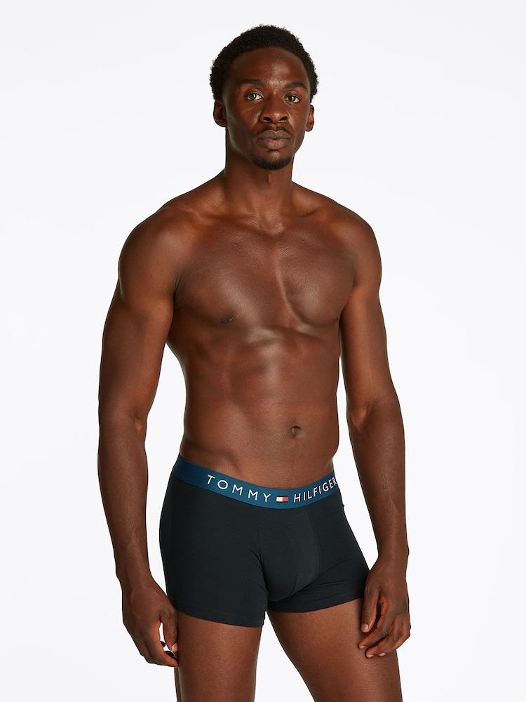 Tommy Hilfiger Blue Waistband Trunks 3 Pack - Image 2 of 5