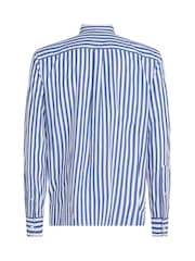 Tommy Hilfiger Light Blue Regular Fit Flex Poplin Stripe 100% Cotton Shirt - Image 6 of 7