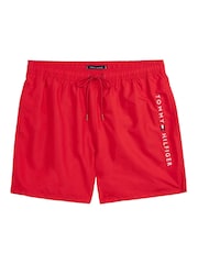 Tommy Hilfiger Red Medium Length Drawstring Swim Trunks - Image 4 of 5