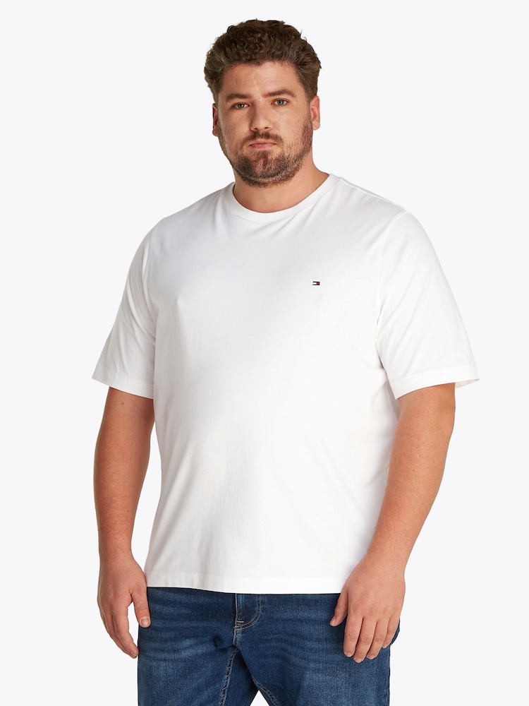 Tommy Hilfiger White Regular Fit Plus Essential 100% Cotton T-Shirt - Image 1 of 6