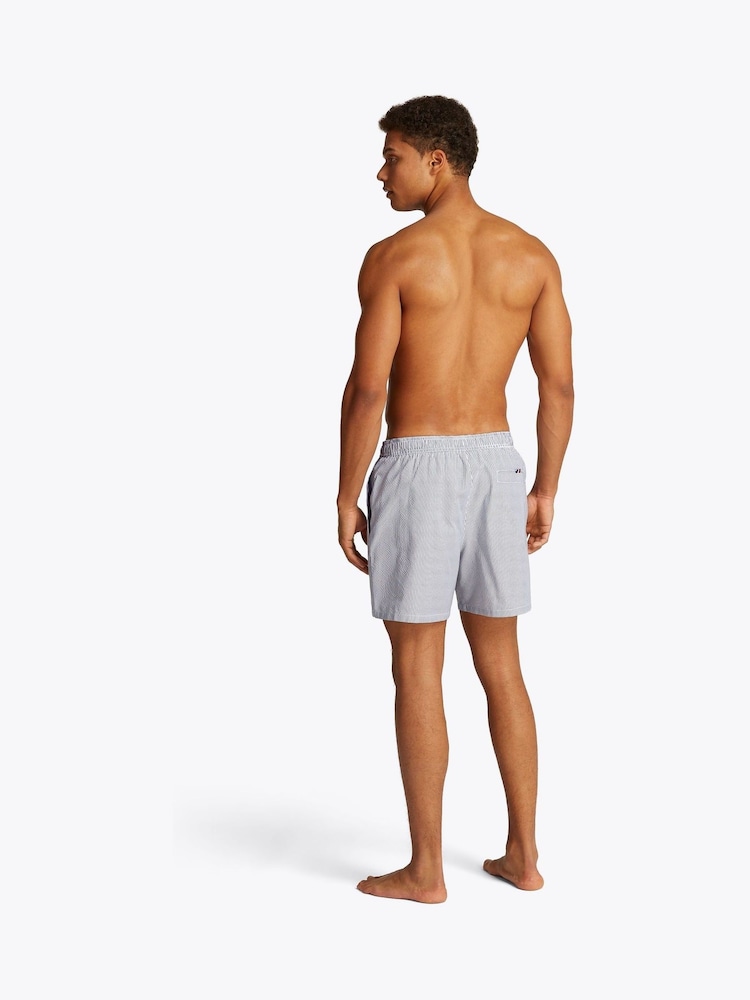 Tommy Hilfiger White Medium Length Stripe Drawstring Swim Trunks - Image 3 of 5