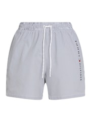 Tommy Hilfiger White Medium Length Stripe Drawstring Swim Trunks - Image 4 of 5
