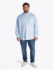 Tommy Hilfiger Blue Regular Fit Plus Flex Poplin 100% Cotton Shirt - Image 3 of 6
