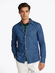 Tommy Hilfiger Blue Regular Fit Lightweight Denim 100% Cotton Shirt - Image 1 of 7