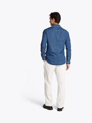 Tommy Hilfiger Blue Regular Fit Lightweight Denim 100% Cotton Shirt - Image 3 of 7