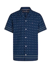 Tommy Hilfiger Regular Fit Flex Poplin Bandana Short Sleeve 100% Cotton Shirt - Imagen 5 de 6