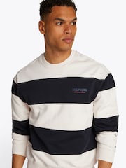 Tommy Hilfiger Blue Monotype Stripe Sweatshirt - Image 4 of 6