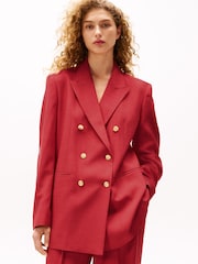 x Sofia Richie Grainge Double-Breasted Red Tommy Hilfiger x Sofia Richie Grainge Double-Breasted Red Blazer - Image 3 of 7