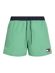 Tommy Hilfiger Green Medium Length Drawstring Swim Trunks - Image 4 of 4