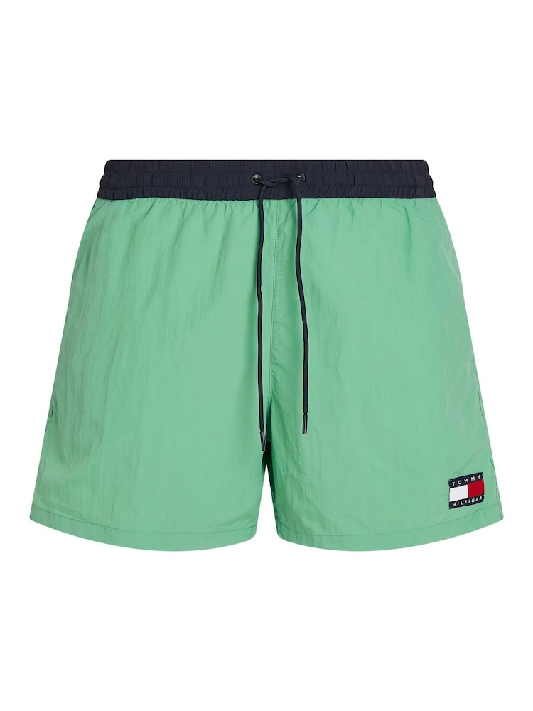Tommy Hilfiger Green Medium Length Drawstring Swim Trunks - Image 4 of 4