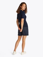 Tommy Hilfiger Blue Slim Rib Button Polo Short Sleeve Jumper - Image 3 of 6