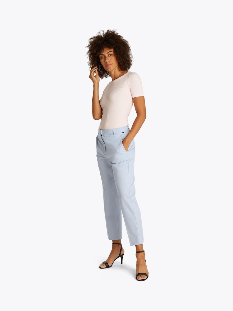 Tommy Hilfiger Blue Slim Straight Cotton Chino Trousers - Image 2 of 6