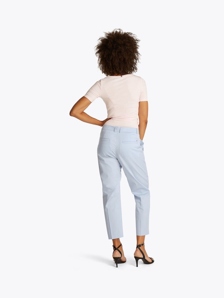 Tommy Hilfiger Blue Slim Straight Cotton Chino Trousers - Image 3 of 6