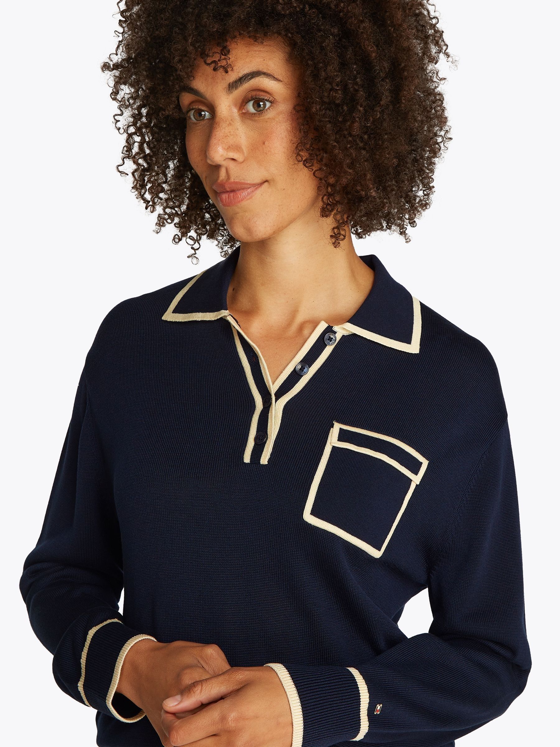 【LIDNM】Te/Ca Milled Light Polo Buy Tommy Hilfiger Blue Lyocell Silk Polo Long Sleeve Jumper from