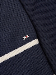 Tommy Hilfiger Blue Lyocell Silk Polo Long Sleeve Jumper - Image 8 of 8