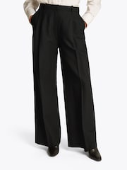 Tommy Hilfiger Black Linen Mix Relaxed Straight Trousers - Image 1 of 6