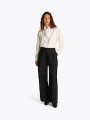 Tommy Hilfiger Black Linen Mix Relaxed Straight Trousers - Image 2 of 6