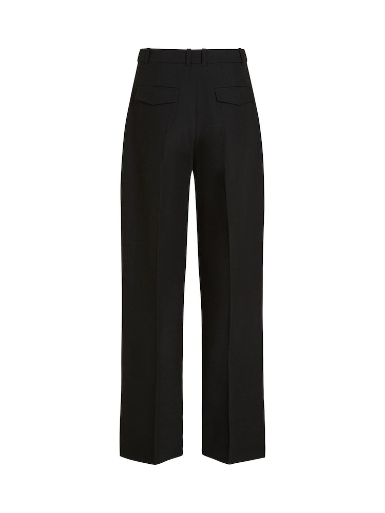 Tommy Hilfiger Black Linen Mix Relaxed Straight Trousers - Image 6 of 6
