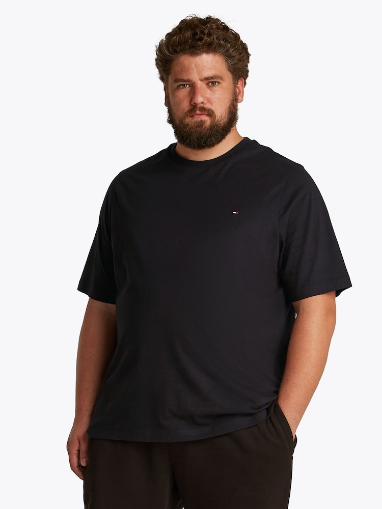 Tommy Hilfiger Black Regular Fit Plus Essential 100% Cotton T-Shirt - Image 1 of 6