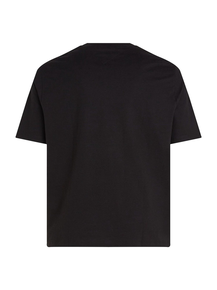 Tommy Hilfiger Black Regular Fit Plus Essential 100% Cotton T-Shirt - Image 6 of 6