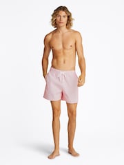 Tommy Hilfiger Pink Medium Length Stripe Drawstring Swim Trunks - Image 1 of 4