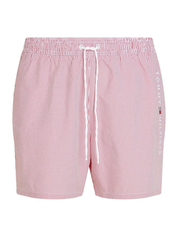 Tommy Hilfiger Pink Medium Length Stripe Drawstring Swim Trunks - Image 4 of 4