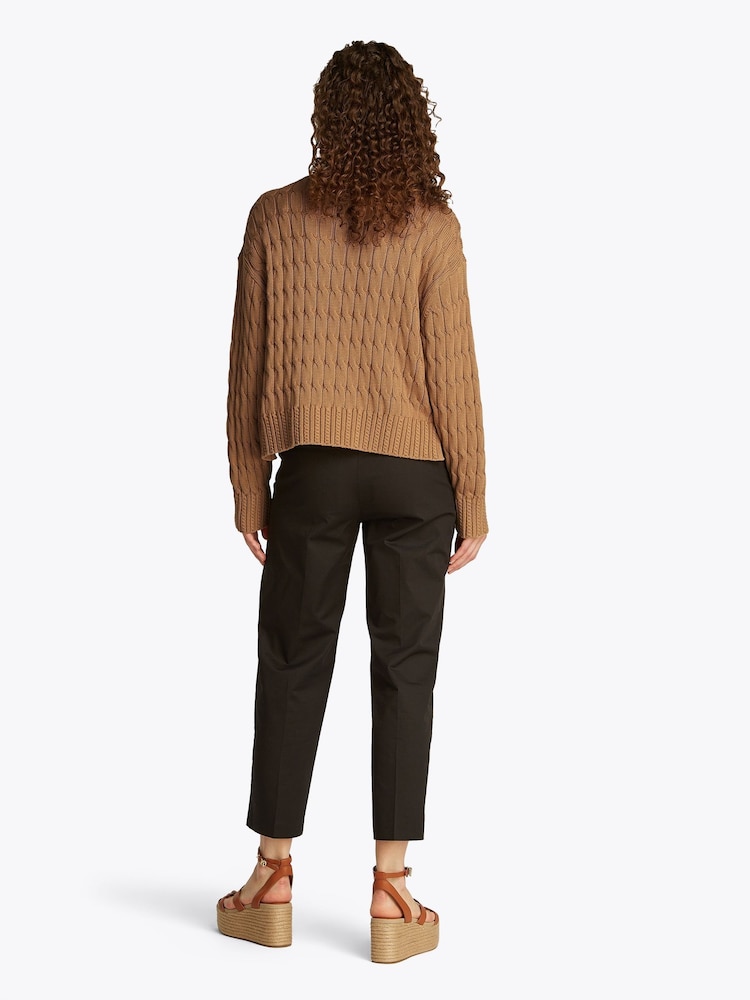 Tommy Hilfiger Natural Soft 100% Cotton Cable Crew Neck Jumper - Image 3 of 6