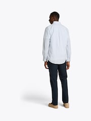 Tommy Hilfiger White Regular Fit Flex Poplin Stripe 100% Cotton Shirt - Image 3 of 6