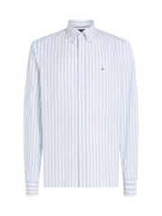 Tommy Hilfiger White Regular Fit Flex Poplin Stripe 100% Cotton Shirt - Image 6 of 6