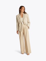 Tommy Hilfiger Cream Slim Linen Mix Double Breasted Blazer - Image 2 of 6