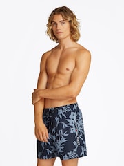 Tommy Hilfiger Blue Medium Length Print Drawstring Swim Shorts - Image 3 of 5