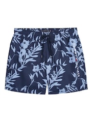 Tommy Hilfiger Blue Medium Length Print Drawstring Swim Shorts - Image 4 of 5