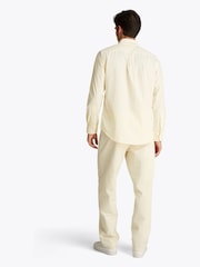 Tommy Hilfiger Cream Regular Fit Flex Poplin Stripe 100% Cotton Shirt - Image 3 of 6