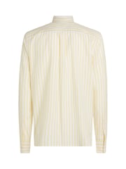 Tommy Hilfiger Cream Regular Fit Flex Poplin Stripe 100% Cotton Shirt - Image 6 of 6