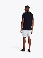 Tommy Hilfiger Blue Open Collar Tipped Short Sleeve 100% Cotton Polo Shirt - Image 3 of 6