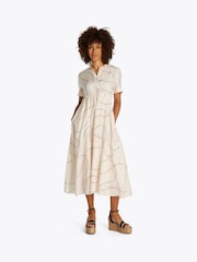 Tommy Hilfiger White Voile Short Sleeve Shirt Dress - Image 1 of 5