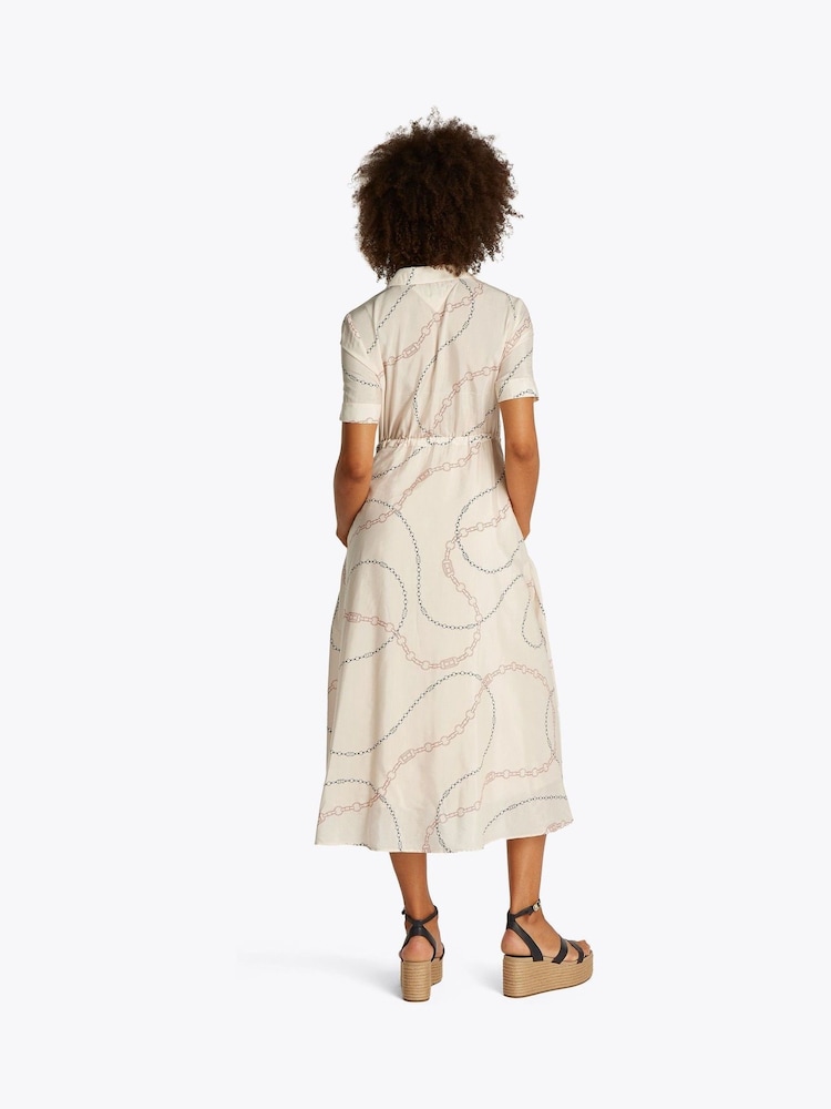 Tommy Hilfiger White Voile Short Sleeve Shirt Dress - Image 2 of 5