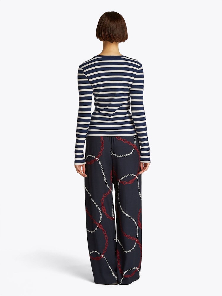 Tommy Hilfiger Blue Slim Long Sleeve Henley Top - Image 3 of 6