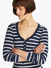 Tommy Hilfiger Blue Slim Long Sleeve Henley Top - Image 4 of 6