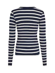 Tommy Hilfiger Blue Slim Long Sleeve Henley Top - Image 6 of 6
