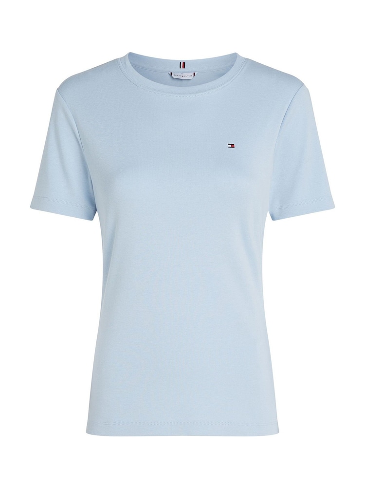 Tommy Hilfiger Blue Slim Crew Neck Short Sleeve 100% Cotton T-Shirt - Image 5 of 6