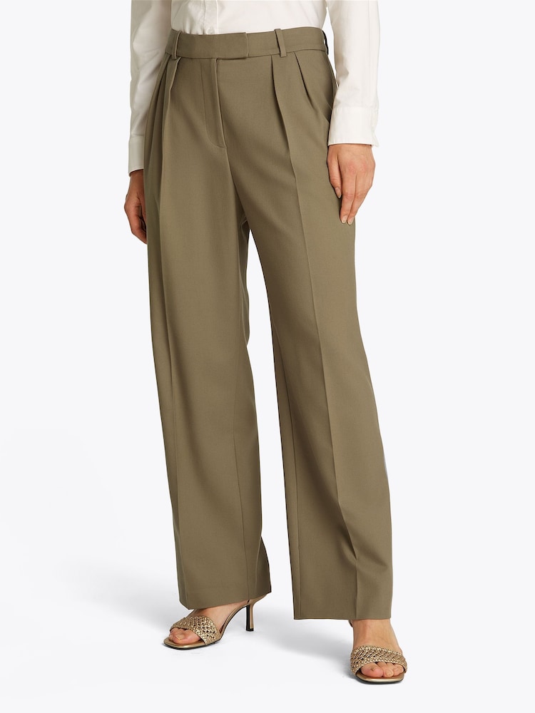 Tommy Hilfiger Brown Core Relaxed Straight Trousers - Image 1 of 6