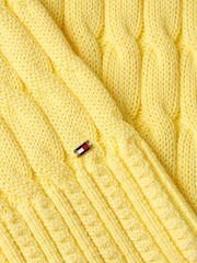 Tommy Hilfiger Red Soft 100% Cotton Cable Crew Neck Jumper - Image 7 of 7